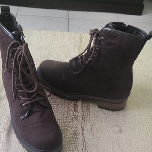 Brown Lace-Up Ankle Boots SKU Z15